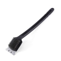 Bbq Stainless Steel 18" Long Handle Cleaning Brush With Scraper Barbecue grill cleaning brush